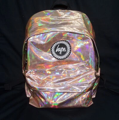 Hype Futuristic Holographic Rose Gold Backpack Rucksack - Bild 1 von 4