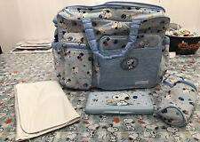 Peanuts Baby Snoopy Blue Large Diaper Bag And Wipe Case Vintage