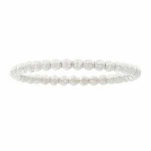 14k White Gold Bright Polished Beaded Slim Stackable Ring Band Size 4.5 - Picture 1 of 3