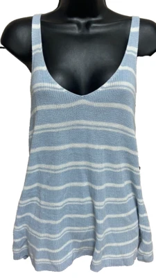 Camiseta sin mangas Forever 21 para mujer talla grande sin mangas tejida azul a rayas nueva con etiquetas Foto 1 de 4