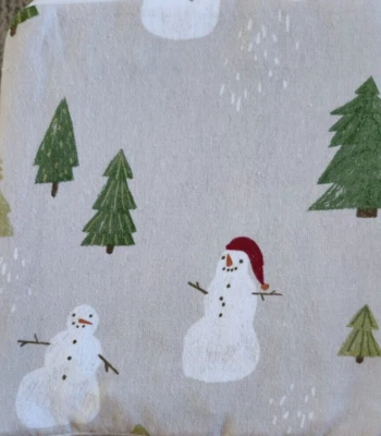 Cuddl Duds 100% Cotton Brushed  Flannel 4 pc KING Sheet Set - SNOWMEN - Image 1 of 2