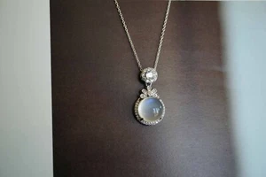 Rainbow Moonstone Charm Sterling Silver Moonstone Pendant Luxury Moonstone Charm - Picture 1 of 10