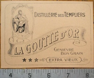 Caballero Templario - Etiqueta de botella de los años 30 a prueba de impresora - Genievre - Imagen 1 de 1