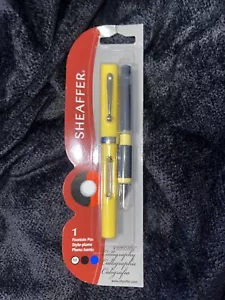 Gelber Sheaffer Aussichtspunkt Kalligraphie Füllfederhalter Mittel (1,5 mm) Neu im Karton Schreibpapier NEU - Bild 1 von 2