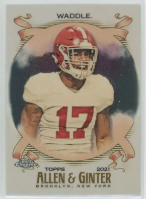 2021 Topps Allen & Ginter Chrome Jaylen Waddle #214 - Image 1 of 2