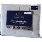 King 6 pcs Grey Sheet Set 500 Thread Count Cotton by Avalon Collection