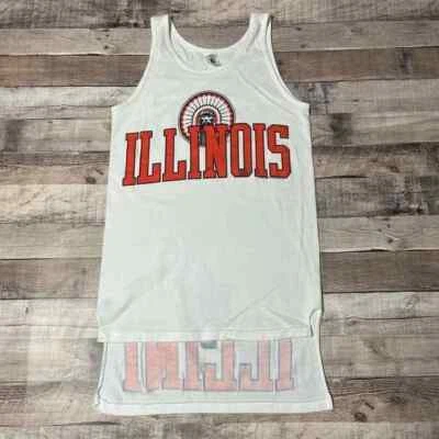 Illinois Tank Top Medium White Vintage 80s Desert Sportwear Fighting Illini - Image 1 of 4
