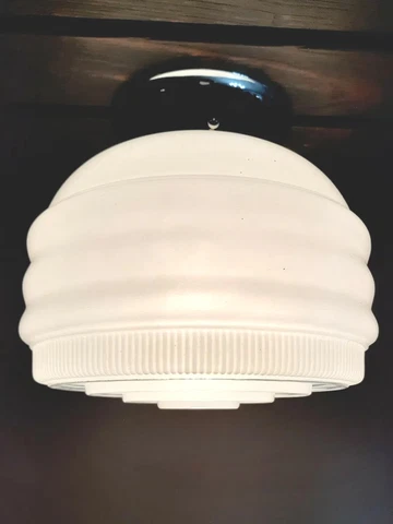 Vintage Art Deco 1940's-50's Retro Mid Century Swirl Shade Ceiling Light Fixture Cover