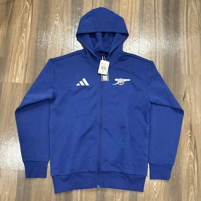Adidas Arsenal 2024/25 Anthem Hooded Soccer Jacket Mens M Blue IT4083 New - Image 1 of 4