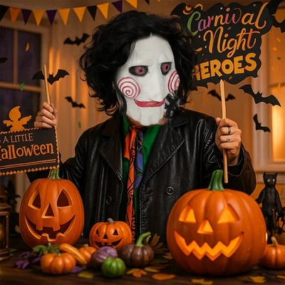 Saw Jigsaw Maske Halloween Horror Maske Killer Maske Kostümpartys Cosplay Props - Bild 1 von 4