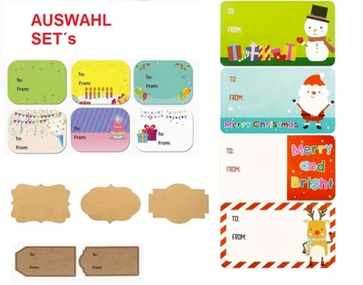 MARKENLOS Weihnachten Geburtstag Geschenke Etiketten Namenaufkleber