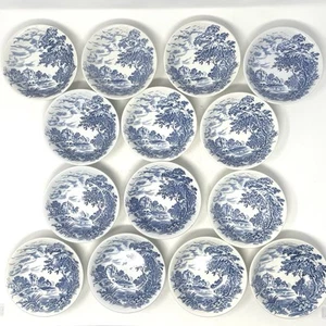 Juego de 14 cuencos de postre Enoch Wedgewood Countryside azul blanco fruta baya 5" - Imagen 1 de 10