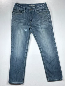 Departed Jeans Mens 33x30 Denim Medium Wash Blue Jeans Boot Cut Embroidered - Picture 1 of 16