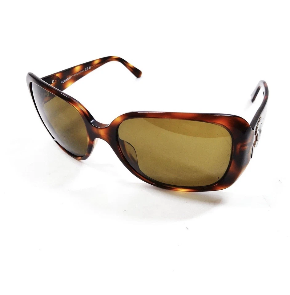 Chanel 5101 C.502/73 Marrón Tortuga Marco Cuadrado Esmalte CC Diseñador Gafas de Sol Foto 1 de 4