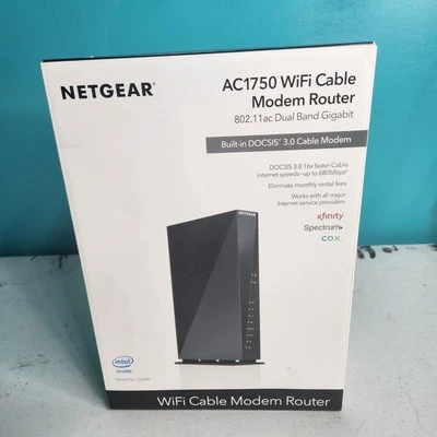 NETGEAR AC1750 C6300v2 Wi-Fi DOCSIS 3.0 Cable Modem Router No Ethernet Cable - Image 1 of 4