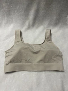 AUDEN nude brown Unlined Wireless Scoop Neck Racer Back Bralette Bra size large - Picture 1 of 6
