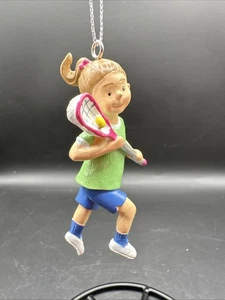 Green and Blue Girl Lacrosse Player Christmas Ornament - Picture 1 of 4