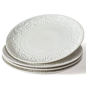 Juego de platos de cena grandes de 4-10,75 pulgadas platos de cerámica platos de ensalada en relieve... - Imagen 1 de 7