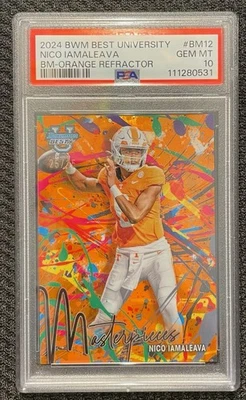 NICO IAMALEAVA 2024 Bowman U Best Masterpieces  Orange Refractor  25/25 PSA 10 - Image 1 of 2