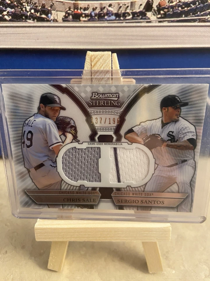 2011 Bowman Sterling - Dual Relics Box Loader Chris Sale, Sergio Santos /196 RC - Image 1 of 1