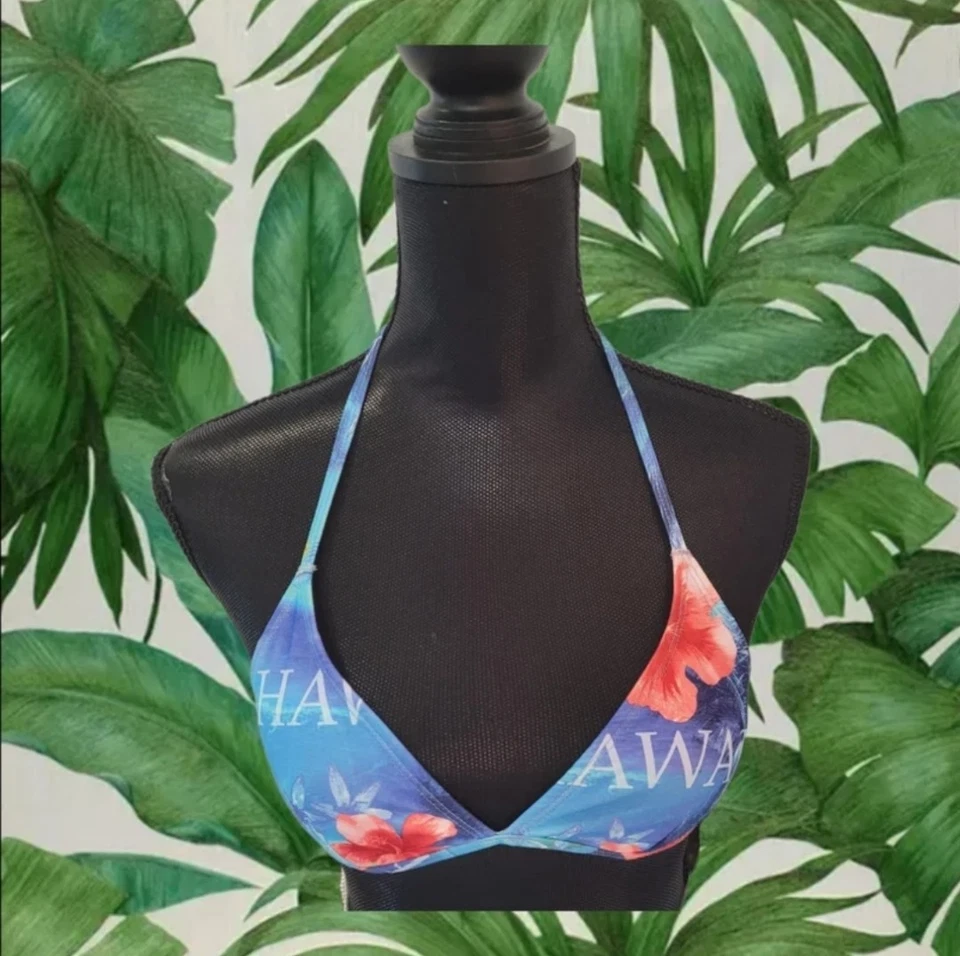 Top de bikini floral con tema tropical Joe Boxer para dama talla pequeña Foto 1 de 4