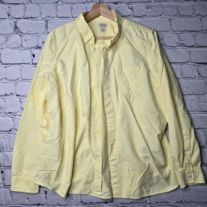 LL Bean 100 % Bio-Baumwolle Sunshine Vintage gelb Knopfleiste Bluse Größe Large - Bild 1 von 12
