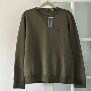 Polo Ralph Lauren Double-Knit Crewneck Sweatshirt, Army Green Size M RRP £165 - Picture 1 of 8