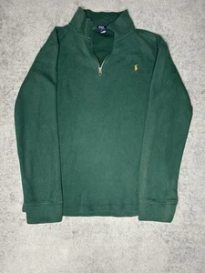 Polo Ralph Lauren Youth XL (20) Green Long Sleeve 1/4 Zip Sweater Pullover - Picture 1 of 4