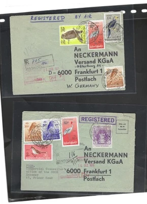 BURMA-1971-COVERS--REG-LOT OF 7-TO EUROPE-CANCELS!!-FRANKING!!-F-#10 — 第 1/4 张图片