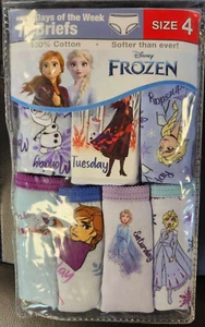 7 Pack Girls Sz 4 -Day of Week- Disney FROZEN Brief Underwear - Picture 1 of 2
