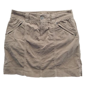 ATHLETA Roseville Mini Skirt Womens Tan Velvet Front Pockets Size 4 31x15 - Picture 1 of 10