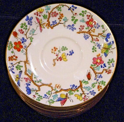 Vintage SPODE "Shanghai" R5321 Scalloped and Older Plain Edge Bone China - Image 1 of 4