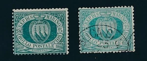 San Marino #6 (MH) & #8 (USED); BOTH SOUND/NO FAULTS; SHOWN FRT & BK;CV $20 - Picture 1 of 2