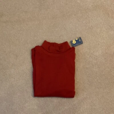 NWT OSHKOSH KIDS 6 COTTON TURTLENECK, RED, LONG SLEEVED, LOGO COLLAR - Image 1 of 2