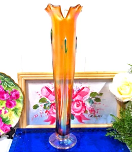 R. Mynott Art Nouveau Style Iridescent Glass Vase 2003 - Picture 1 of 9