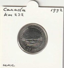 Canada 25 cents 1992 UNC - KM232 / British Columbia (mf156)