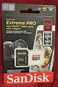 Karta Micro SD SanDisk Extreme PRO 128GB 256GB 512GB 1TB, UHS-I, Class10, U3, V30 - Zdjęcie 1 z 2