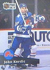 1991-92 Pro Set Nordiques Hockey Card #468 John Kordic