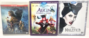 DISNEY`S 3-PACK MALEFICENT, BEAUTY & BEAST, & LOOKING GLASS 3D BLU-RAY REGION 1 - Picture 1 of 1