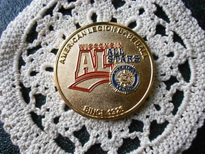 2012 WISCONSIN "ALL STARS" AMERICAN LEGION BASEBALL MEDAL/ 2" ROUND - Picture 1 of 7