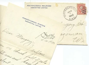 US 1917 Pennsylvania Railroad Manhattan Ltd RPO Cover PITTS & CHICAGO w Letter  - Picture 1 of 3