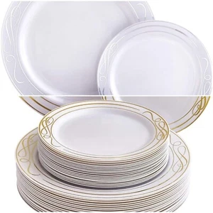 Silverspoons Fancy 40 PC DINNERWARE Set| 20 Dinner Plates|20 Side Plates Bella C - Picture 1 of 14