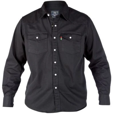 DUKE Vaqueros Camisas Negro en Talla 1XLA 8XL - Imagen 1 de 2