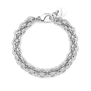 UNOAERRE Armband Damen Doppel Kette Rolo Überzogen Silber 19 CM - Bild 1 von 3