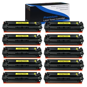 10 Pack Yellow CF402X 201X Toner for HP LaserJet M252n M277dw M277n M252dw - Picture 1 of 24