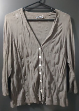 MIXIT Sheer Button Front CoverUp/Lightweight Jacket Size 14/16 (18 On Tag) Mocha