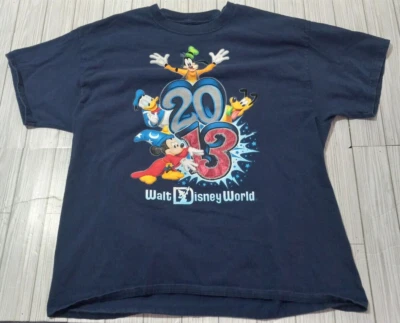 Camiseta masculina Walt Disney World XL cinza manga curta Mickey Pateta Donald Pluto - Imagem 1 de 4