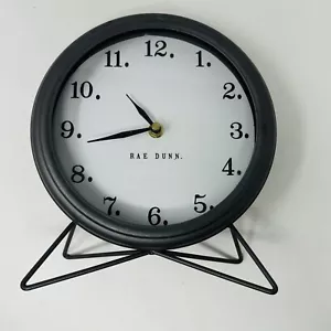 Rae Dunn Round Gray Clock With Stand By Design Styles - Battery Operated Tested - Picture 1 of 7