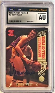 1993 Action Packed Jerry West Los Angeles Lakers Signed Auto Card #2 CGC JSA - Picture 1 of 1
