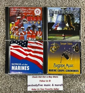 The UNITED STATES MARINE CORPS - 4 CD Lot - Commandant's Own, Songs Of, Bagpipe - Imagen 1 de 2